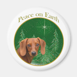 Imán La paz de Dachshund en la Tierra - Magnet