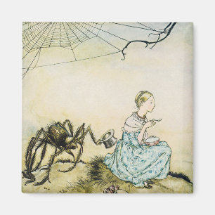 Imán La pequeña Miss Muffet por Arthur Rackham
