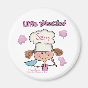 Imán La pequeña señorita Chef Personalizada