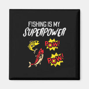 Imán La pesca es mi superpoder divertido pescador niños