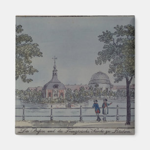 Imán La piscina y la iglesia francesa en Potsdam,