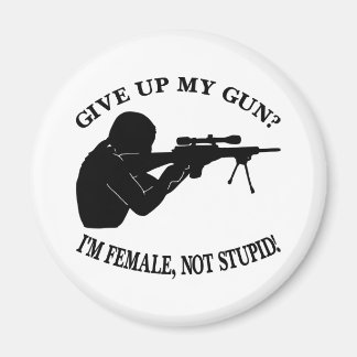 Imán La pistola blanca femenina no es estúpida