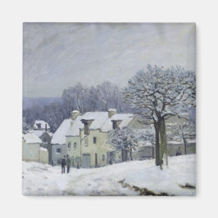 Imán La Place du Chenil en Marly-le-Roi, Nieve, 1876