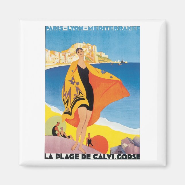 Imán La Plage De Calvi. Corso (Frente)
