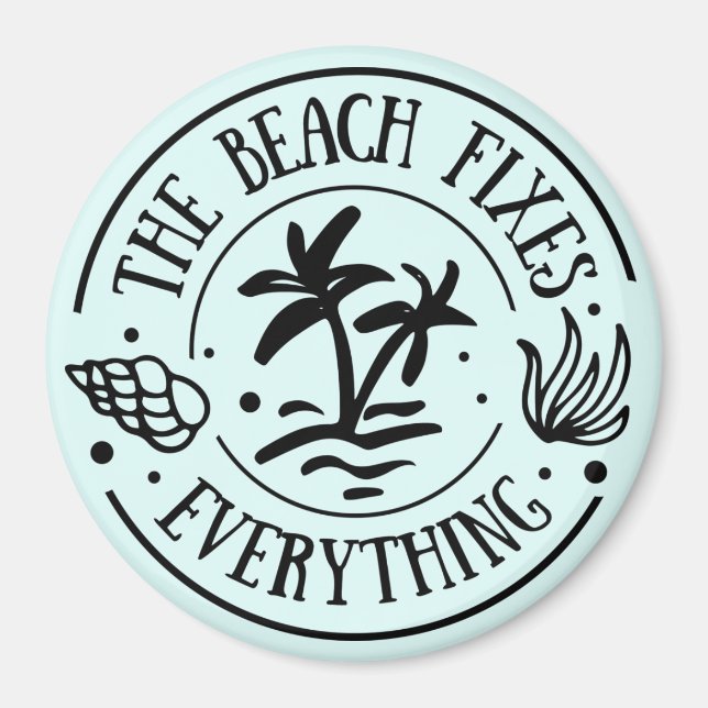 Imán La playa arregla todo (Frente)