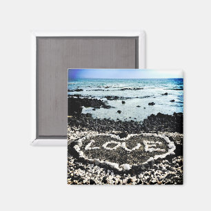 Imán La playa de arena negra de Hawái ama la foto del c