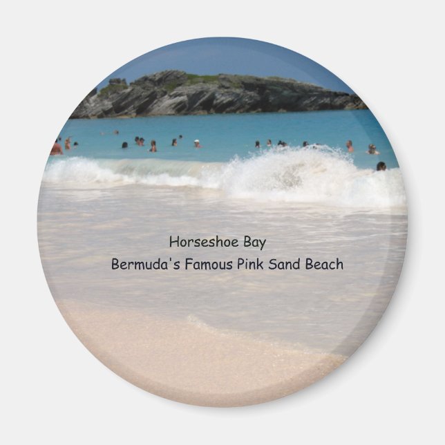 Imán La playa de arena rosa de las Bermudas (Frente)
