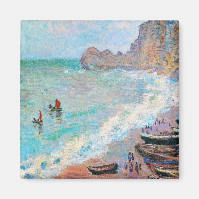 Imán La playa de Etretat Claude Monet (Frente)