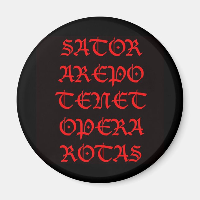 Imán La plaza Sator (carta negra de Lucida) (Frente)