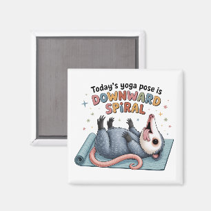 Imán La pose de yoga de hoy es Possum hacia abajo Diver