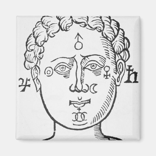 Imán La posición de los planetas en la cabeza humana, p (Frente)