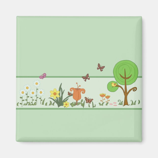 Imán La primavera de papel (Frente)