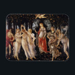 Imán La Primavera de Sandro Botticelli<br><div class="desc">La Primavera por Sandro Botticelli, pintura templada en el tablero de madera c. 1482, es una representación monumental de una procesión de antiguos dioses clásicos que anuncian el regreso de la primavera, un tema que simboliza el momento de la renovación del Renacimiento. En el centro de la pintura se encuentran...</div>