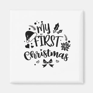 Imán La primera Navidad de bebé Familia Combinada