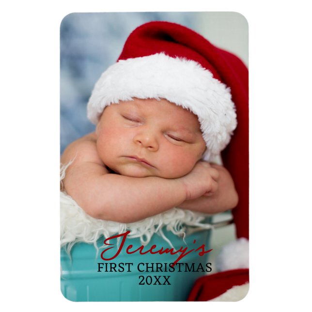 Imán La primera Navidad del bebé 4x6 Foto Refrigerador (Vertical)