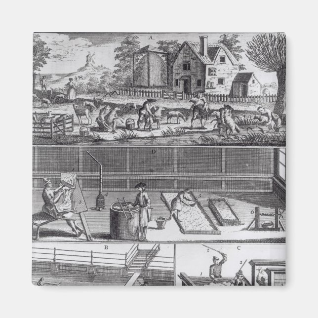 Imán La primera placa de la fabricación de lana (Frente)