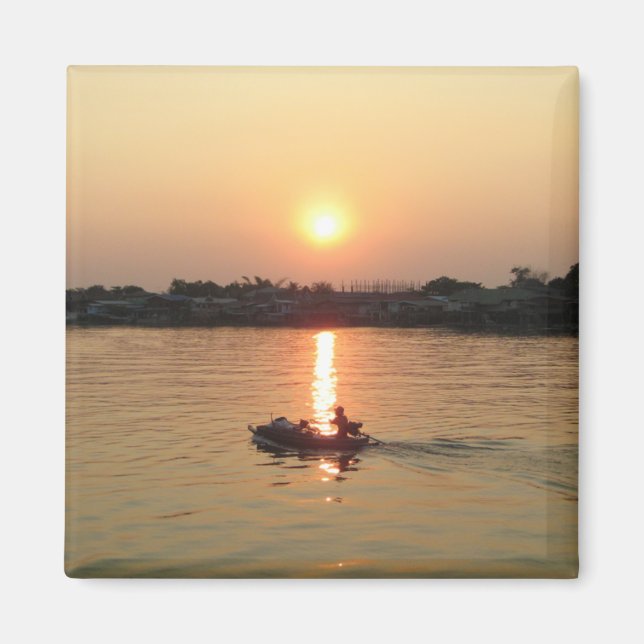 Imán La puesta de sol del río Chao Phraya ... Ayutthaya (Frente)