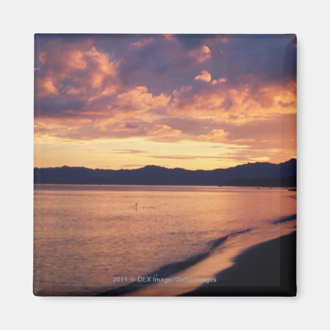 Imán La puesta de sol en la playa (Frente)