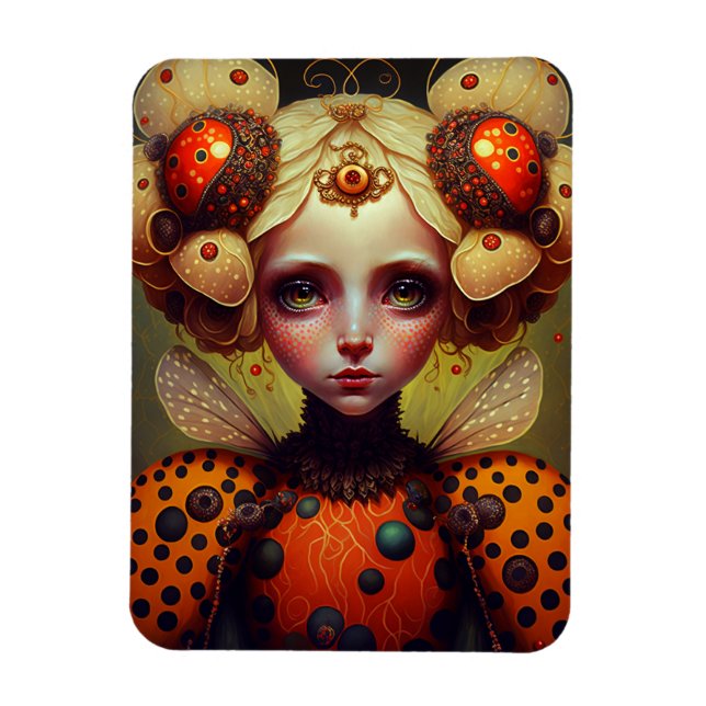Imán La Reina de la Boca de Ladybug 2 Arte de fantasía (Vertical)