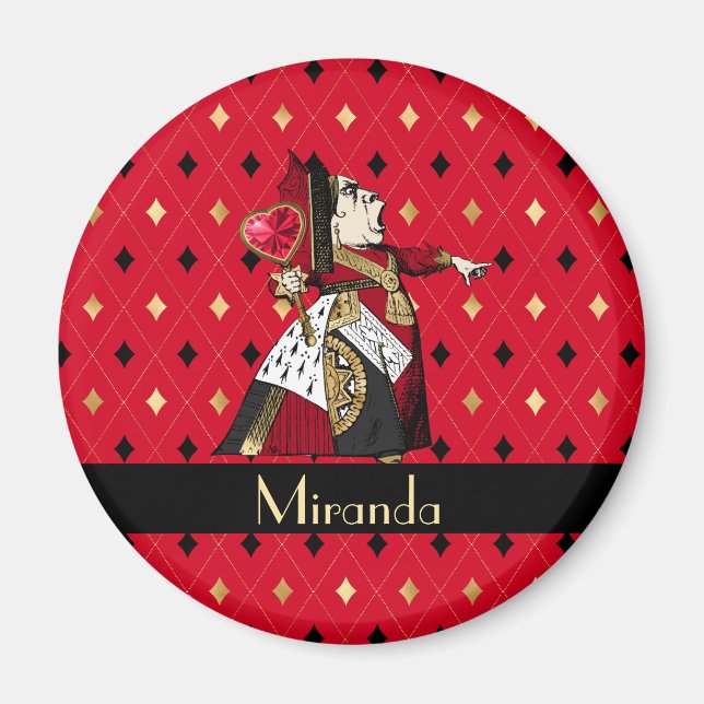 Imán La Reina de los Corazones de Alicia en Rojo Person (Frente)