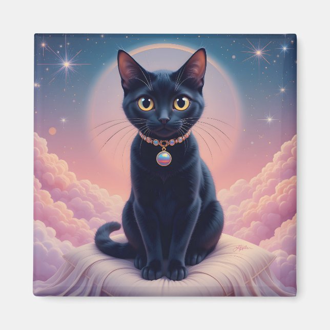 Imán La Reina Del Cielo Del Gato Negro (Frente)