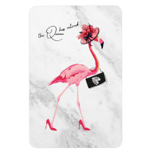 Imán La Reina Se Ha Retirado Moda Clásica Flamingo Rosa