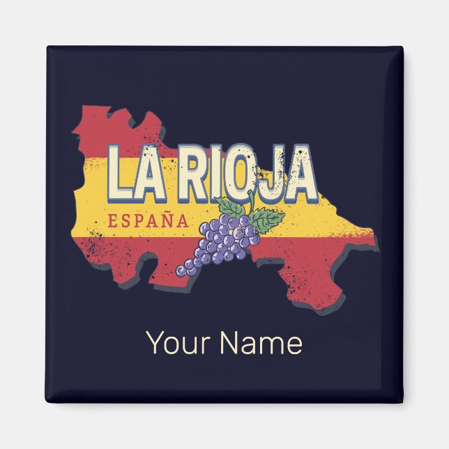 Imán La Rioja España Región Retro Vines Vintage Wine (Frente)