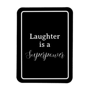 Imán "La risa es una superpotencia" Frase White Letters
