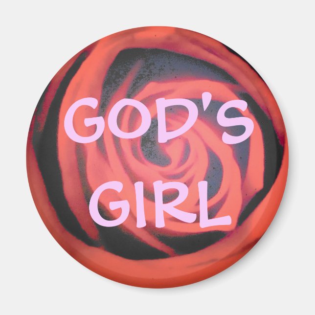 Imán La Rosa Roja de la Chica de Dios (Frente)