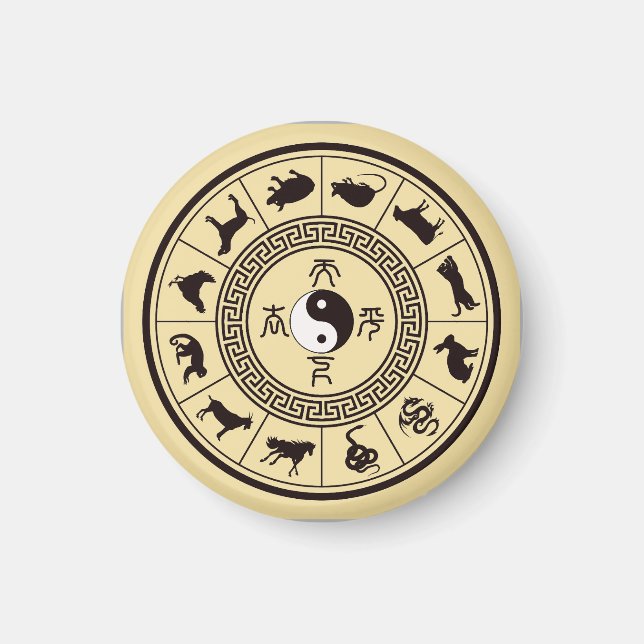 Imán La Rueda del Zodiaco del Tai Chi (Frente)