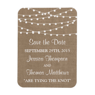 Imán La Rustic Burlap String ilumina la colección Boda