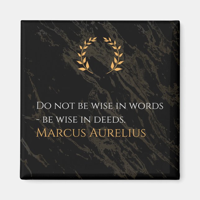 Imán La sabiduría de Marco Aurelio: las acciones hablan (Frente)