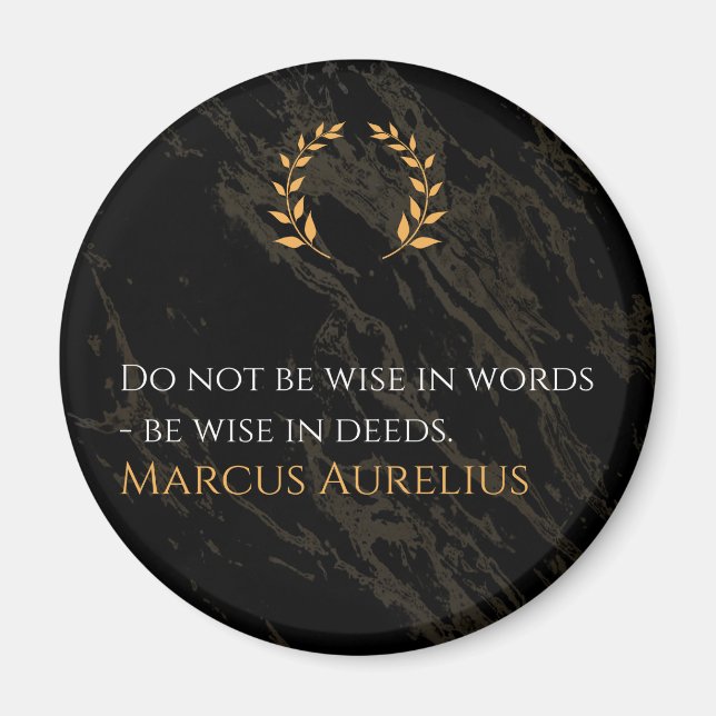 Imán La sabiduría de Marco Aurelio: las acciones hablan (Frente)