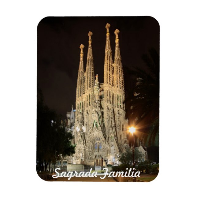 Imán La Sagrada Familia por la noche (Vertical)