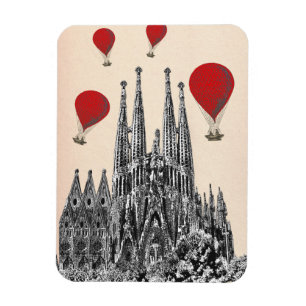 Imán La Sagrada Familia y los globos rojos 2