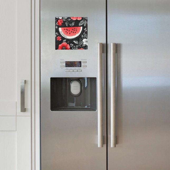 Imán La sandía de Palestina libre (Free Palestine Watermelon Square Magnet)