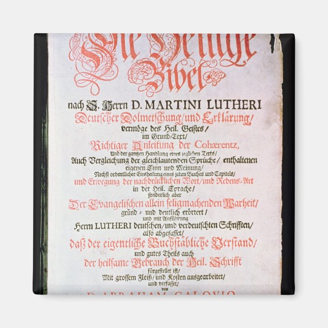 Imán La Santa Biblia, Vol. I., 1681 (Frente)