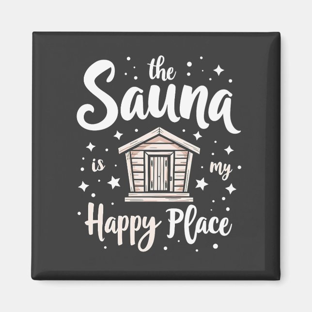 Imán La Sauna es mi lugar feliz (Frente)