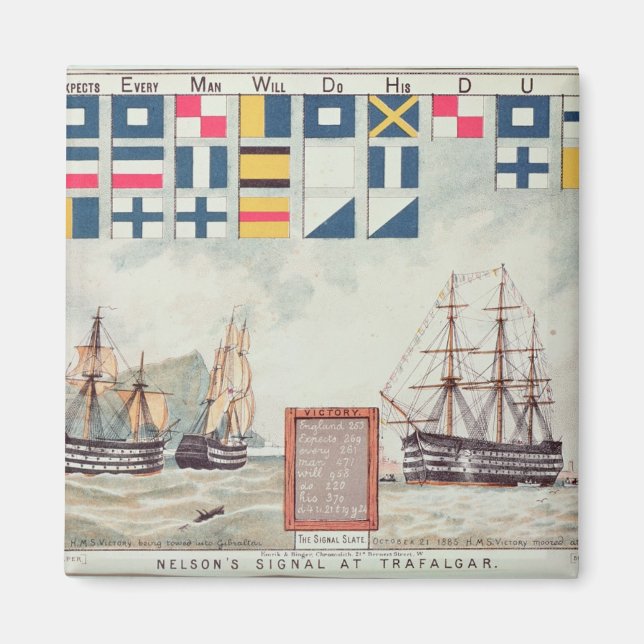 Imán La señal de Nelson en Trafalgar (Frente)