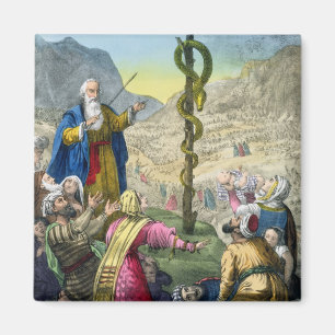 Imán La serpiente descarada, de una biblia impresa por