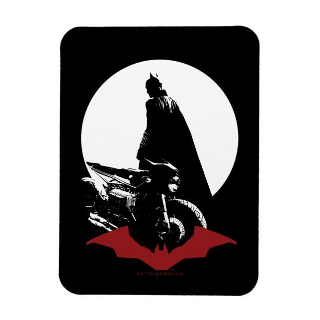 Imán La silueta de la motocicleta Batman (Vertical)