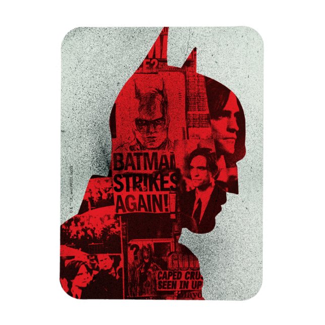 Imán La silueta del periódico Batman (Vertical)