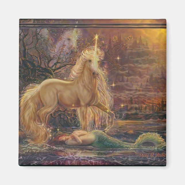 Imán La sirena y el unicornio (Frente)