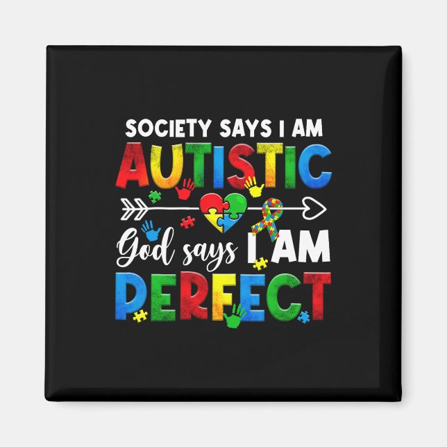 Imán La sociedad dice que soy autista Dios dice que soy (Frente)