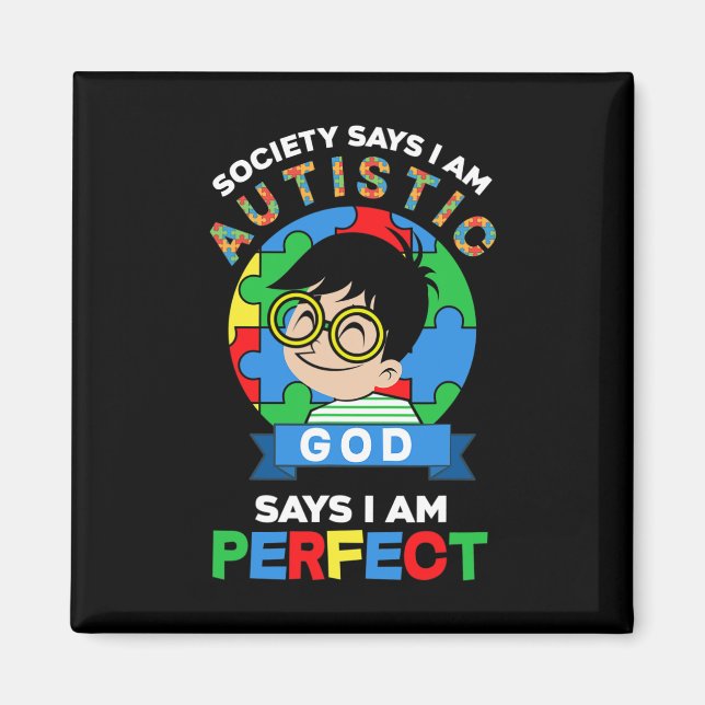 Imán La sociedad dice que soy autista Dios dice que soy (Frente)