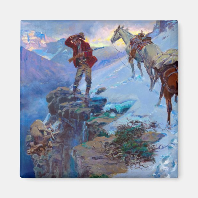 Imán La suerte de Hunter por Charles Marion Russell (Frente)