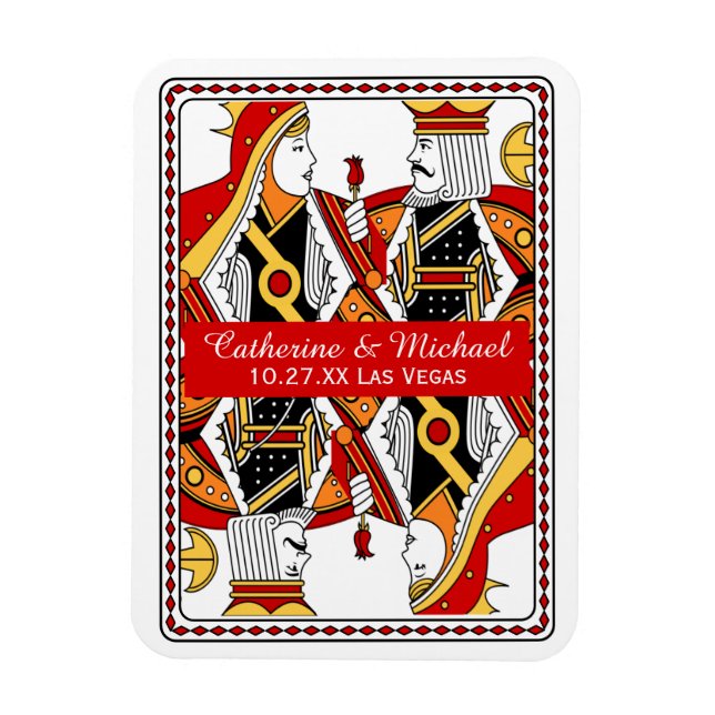 Imán La tarjeta de juego de Las Vegas King & Queen Save (Vertical)