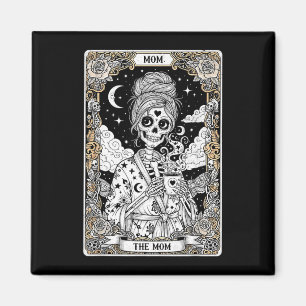 Imán La tarjeta de tarot de la madre esqueleto gótico v