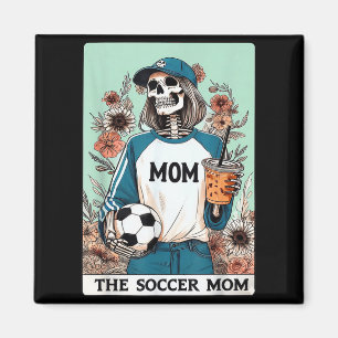 Imán La tarjeta de tarot de la mamá del fútbol esquelet