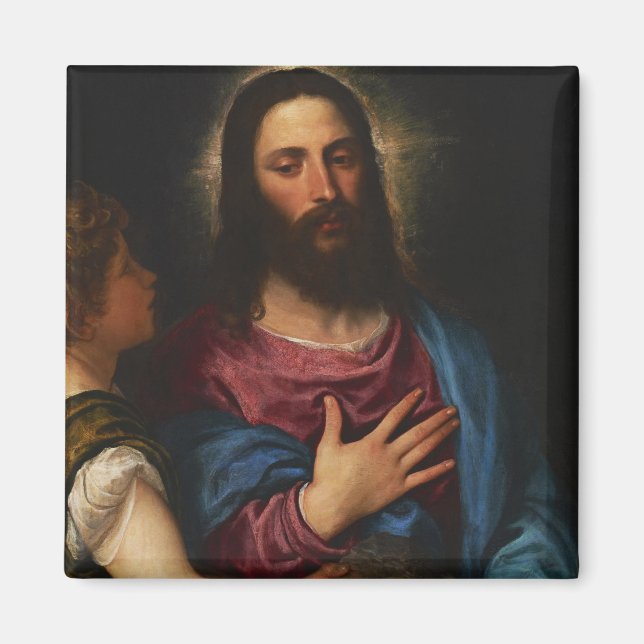 Imán La tentación de Cristo, Tiziano (Frente)
